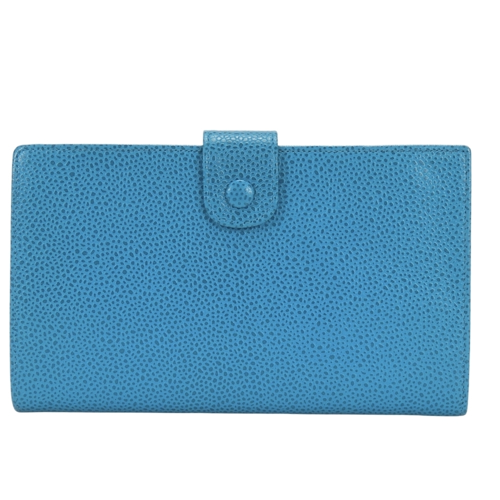CHANEL Blue Caviar Leather Logo Wallet - Picture 3 of 16